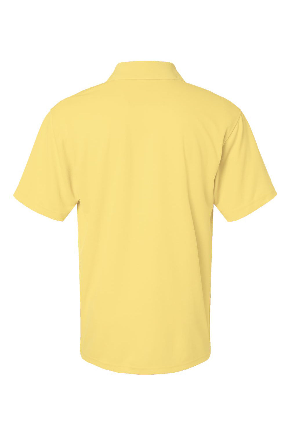 Paragon 100 Mens Saratoga Performance Moisture Wicking Mini Mesh Short Sleeve Polo Shirt Butter Yellow Flat Back