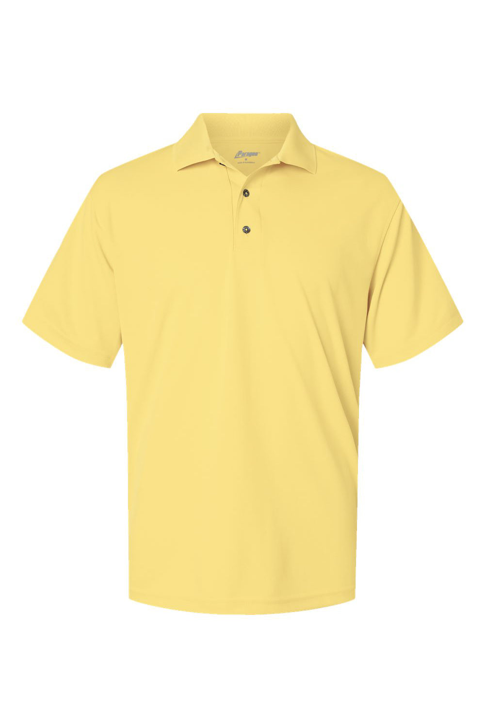 Paragon 100 Mens Saratoga Performance Mini Mesh Short Sleeve Polo Shirt Butter Yellow Flat Front