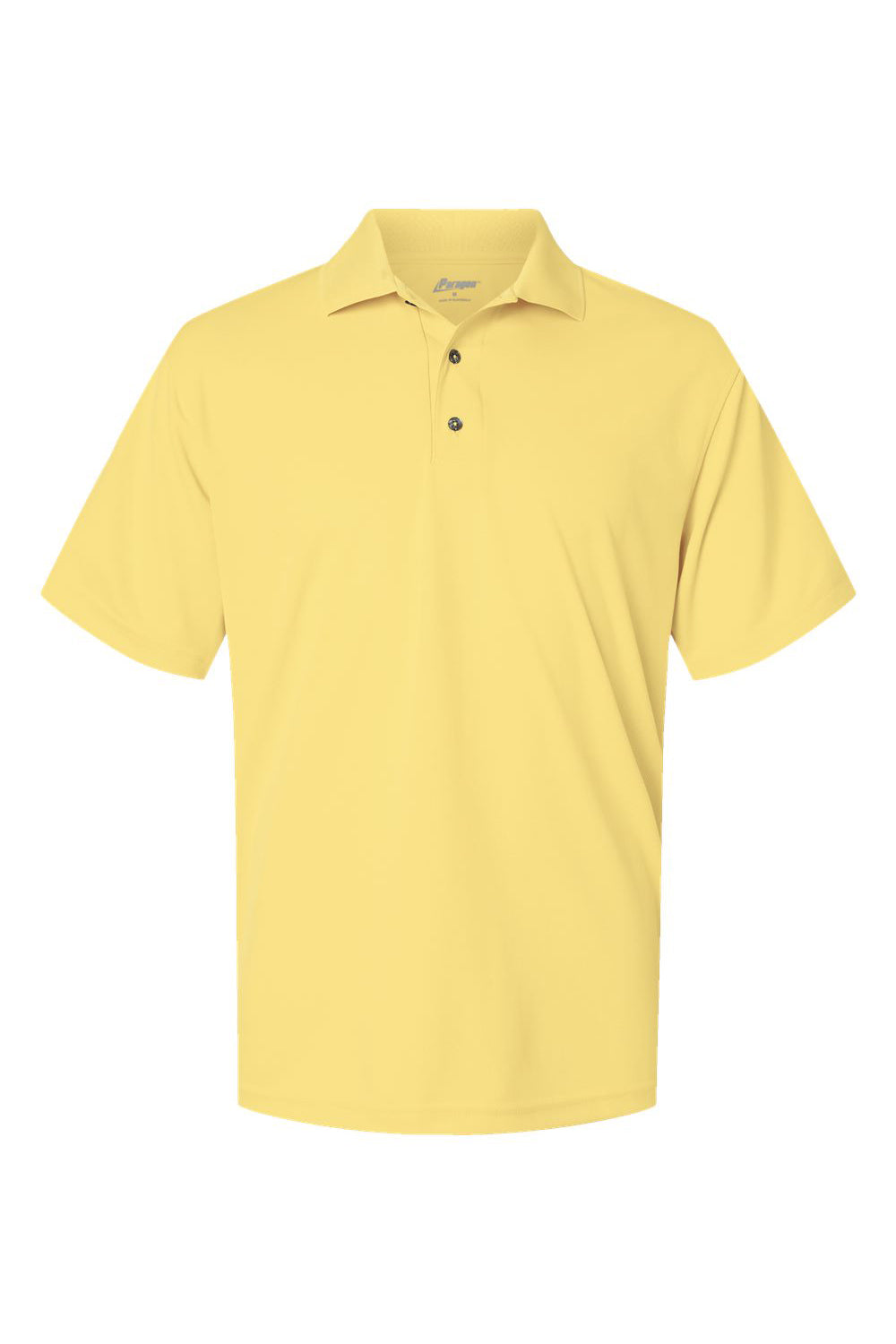 Paragon 100 Mens Saratoga Performance Moisture Wicking Mini Mesh Short Sleeve Polo Shirt Butter Yellow Flat Front