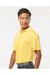 Paragon 100 Mens Saratoga Performance Mini Mesh Short Sleeve Polo Shirt Butter Yellow Model Side