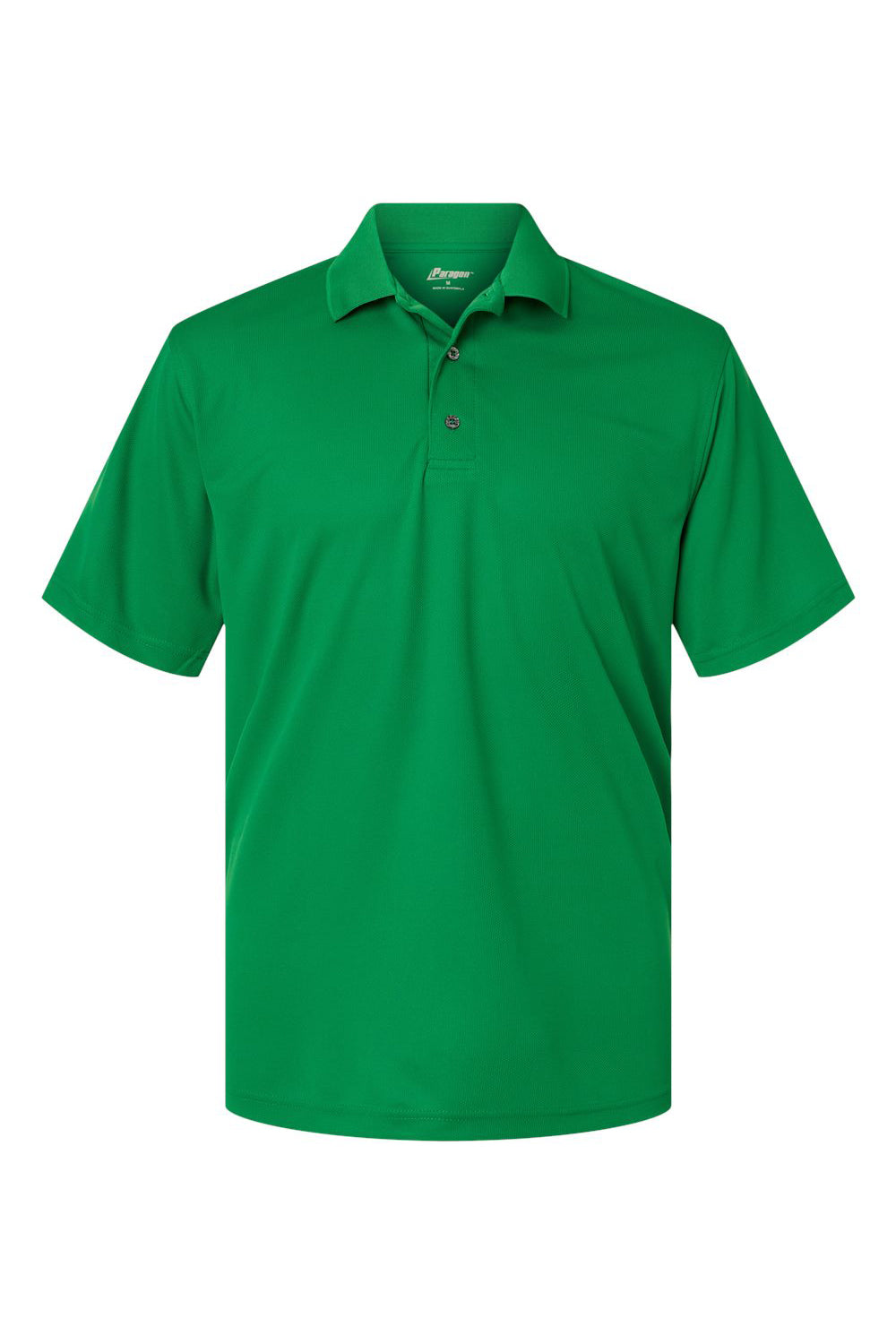 Paragon 100 Mens Saratoga Performance Mini Mesh Short Sleeve Polo Shirt Kelly Green Flat Front