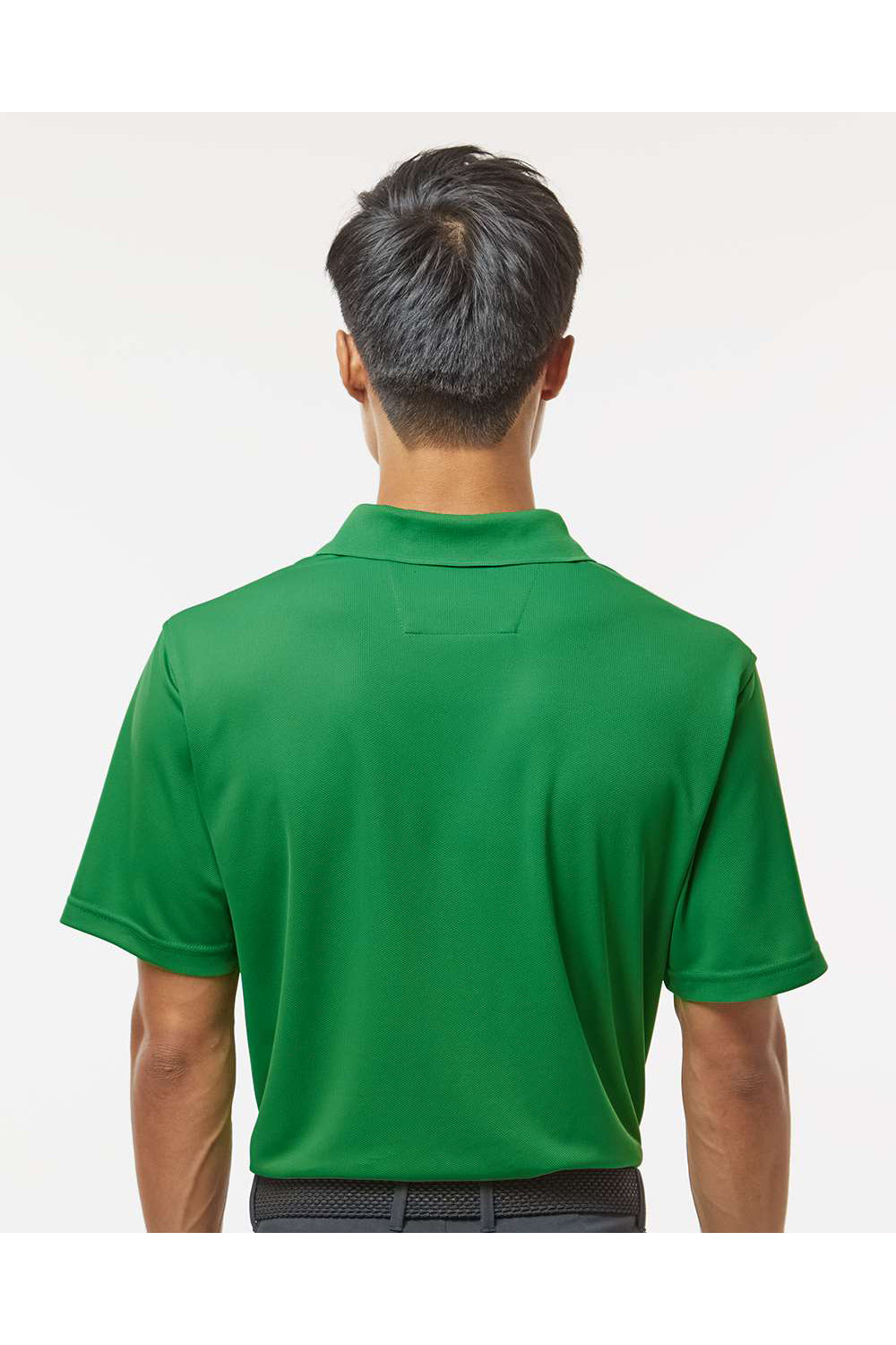 Paragon 100 Mens Saratoga Performance Mini Mesh Short Sleeve Polo Shirt Kelly Green Model Back