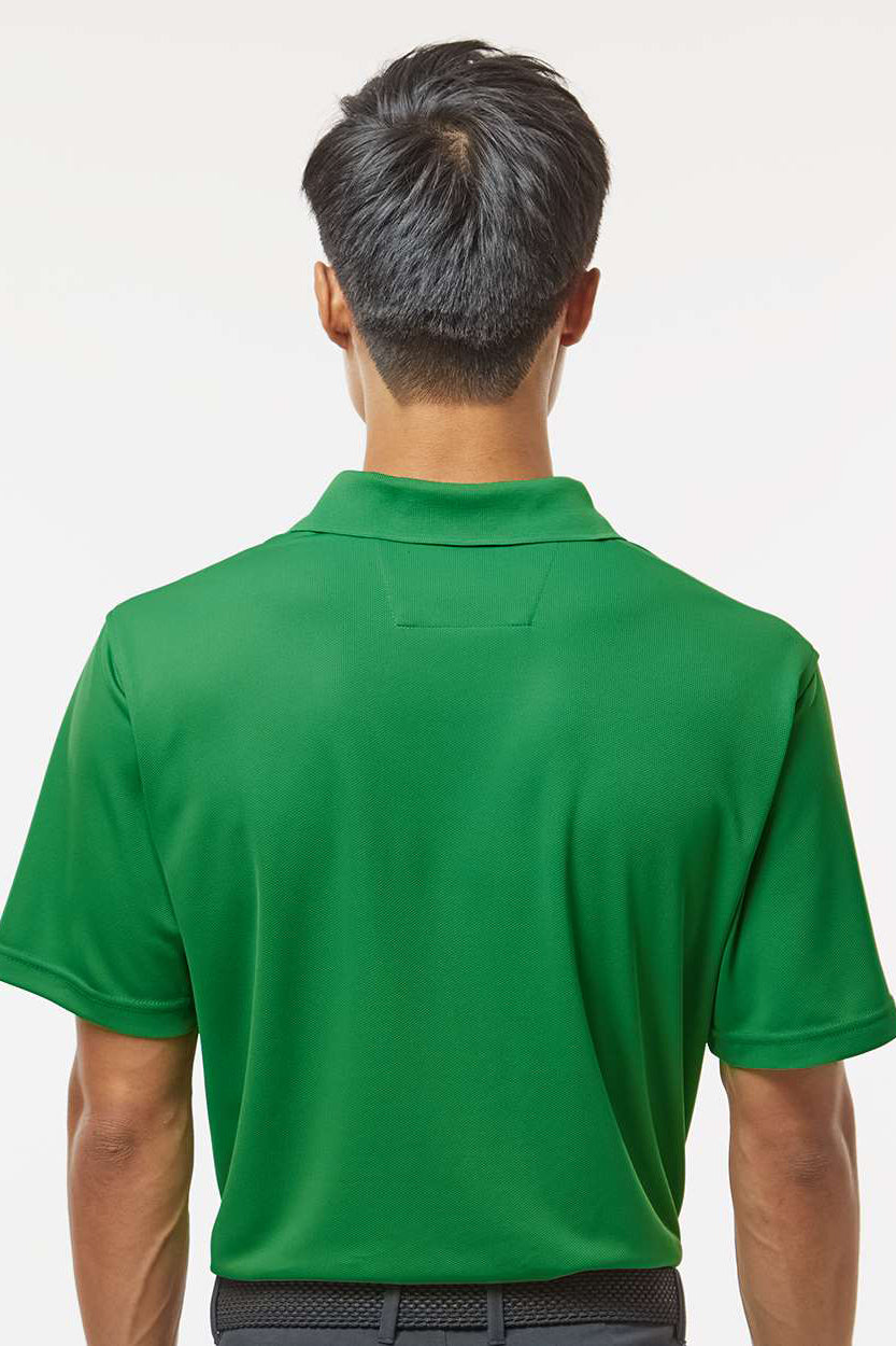 Paragon 100 Mens Saratoga Performance Moisture Wicking Mini Mesh Short Sleeve Polo Shirt Kelly Green Model Back