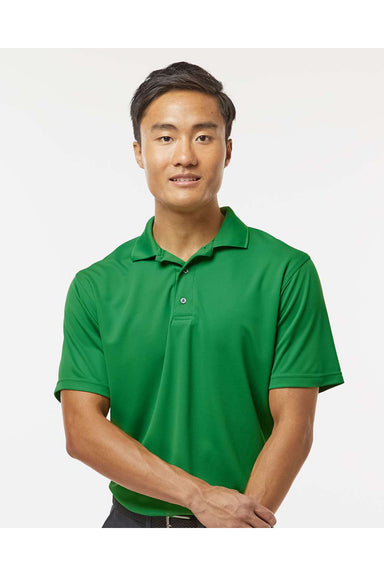 Paragon 100 Mens Saratoga Performance Mini Mesh Short Sleeve Polo Shirt Kelly Green Model Front