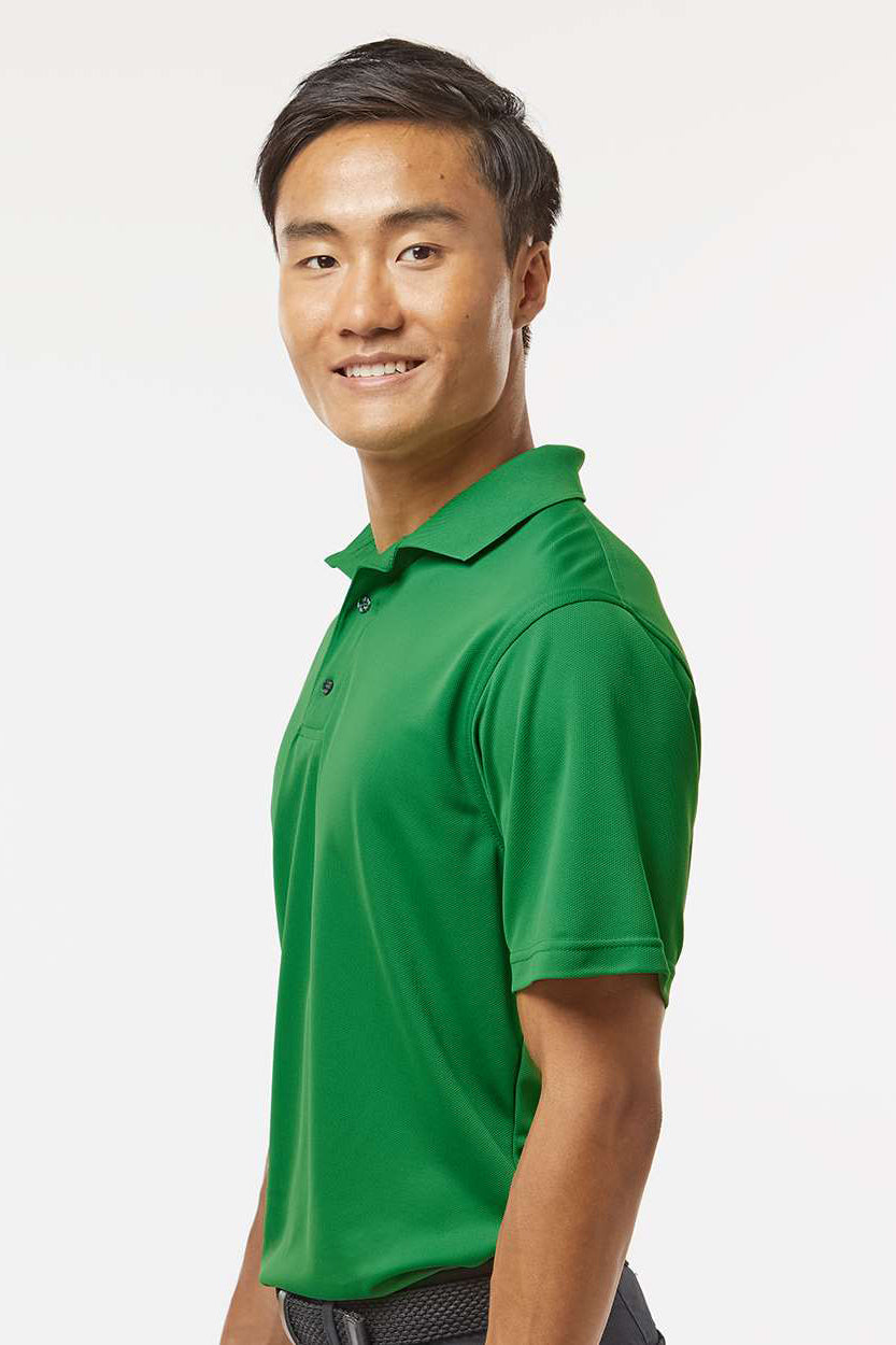 Paragon 100 Mens Saratoga Performance Moisture Wicking Mini Mesh Short Sleeve Polo Shirt Kelly Green Model Side