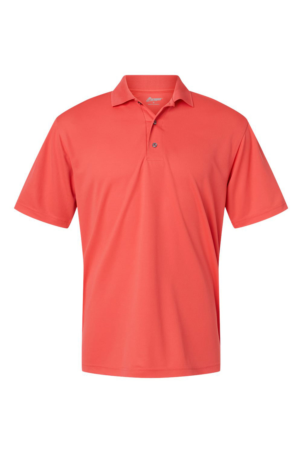 Paragon 100 Mens Saratoga Performance Moisture Wicking Mini Mesh Short Sleeve Polo Shirt Melon Flat Front