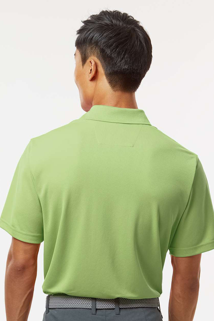 Paragon 100 Mens Saratoga Performance Moisture Wicking Mini Mesh Short Sleeve Polo Shirt Kiwi Green Model Back