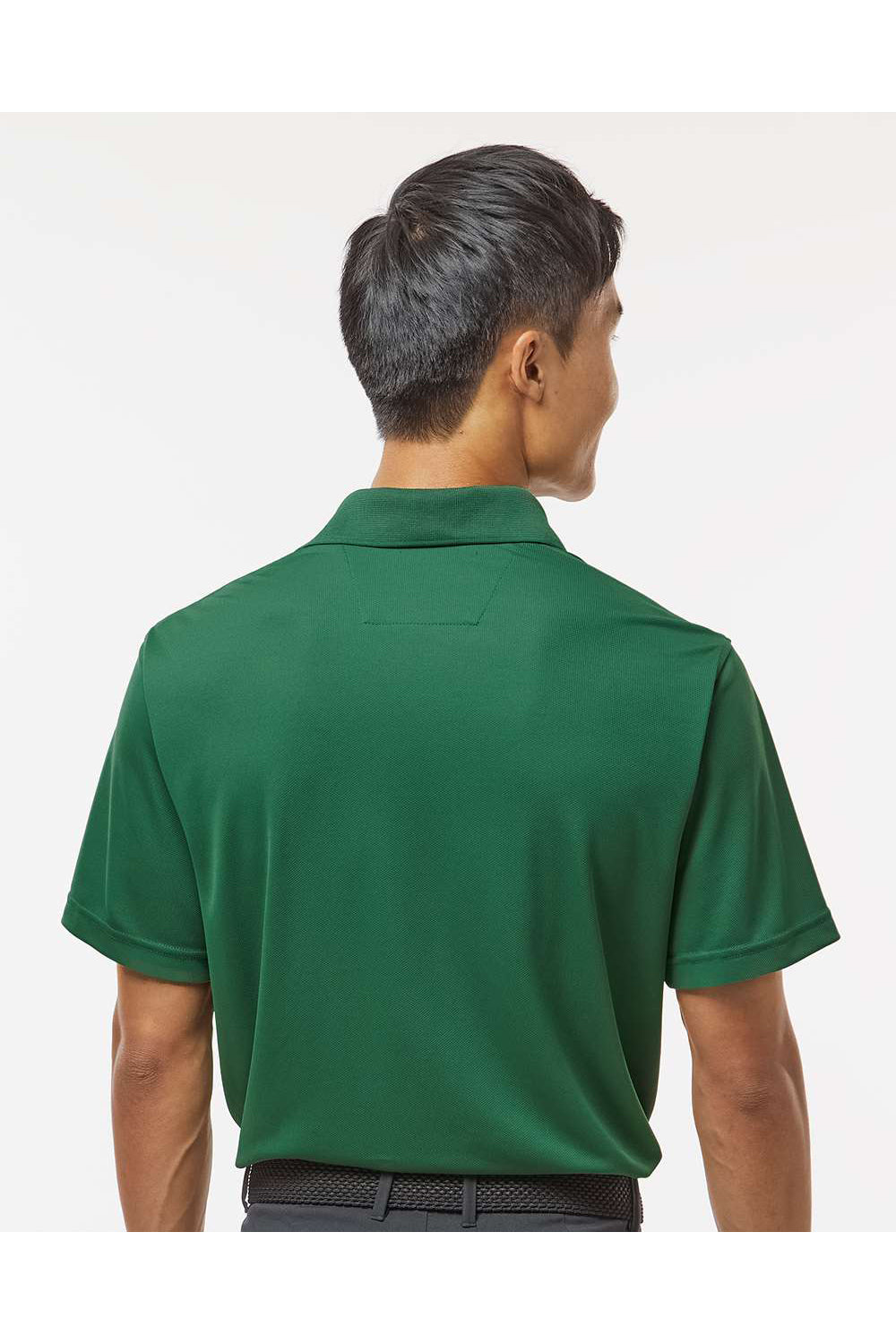 Paragon 100 Mens Saratoga Performance Mini Mesh Short Sleeve Polo Shirt Hunter Green Model Back
