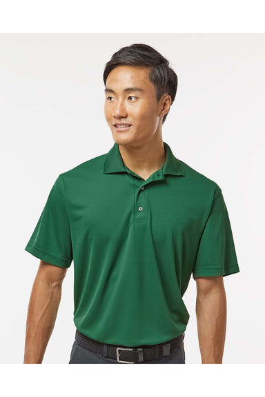 Paragon 100 Mens Saratoga Performance Mini Mesh Short Sleeve Polo Shirt Hunter Green Model Front