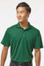 Paragon 100 Mens Saratoga Performance Moisture Wicking Mini Mesh Short Sleeve Polo Shirt Hunter Green Model Front