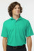 Paragon 100 Mens Saratoga Performance Moisture Wicking Mini Mesh Short Sleeve Polo Shirt Seagreen Model Front