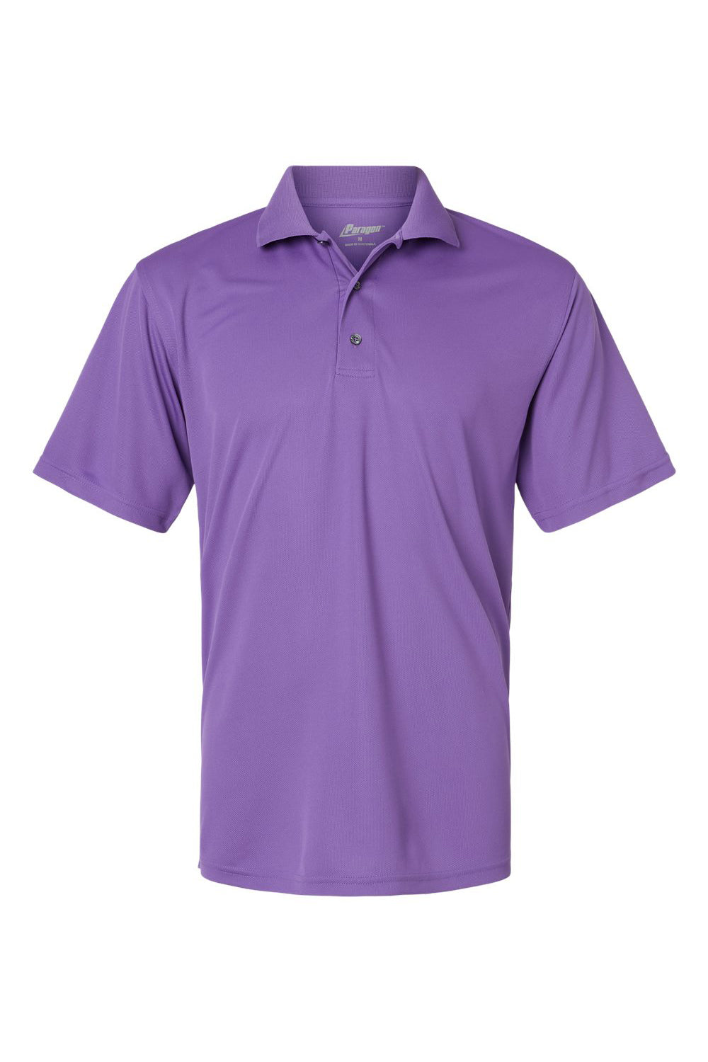 Paragon 100 Mens Saratoga Performance Moisture Wicking Mini Mesh Short Sleeve Polo Shirt Grape Purple Flat Front