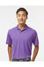 Paragon 100 Mens Saratoga Performance Mini Mesh Short Sleeve Polo Shirt Grape Purple Model Front