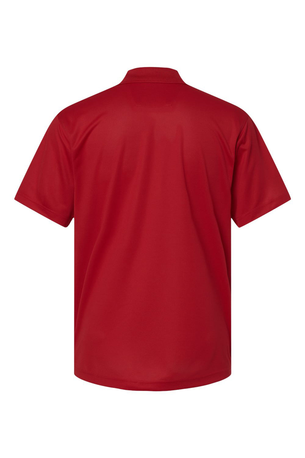 Paragon 100 Mens Saratoga Performance Mini Mesh Short Sleeve Polo Shirt Cardinal Red Flat Back