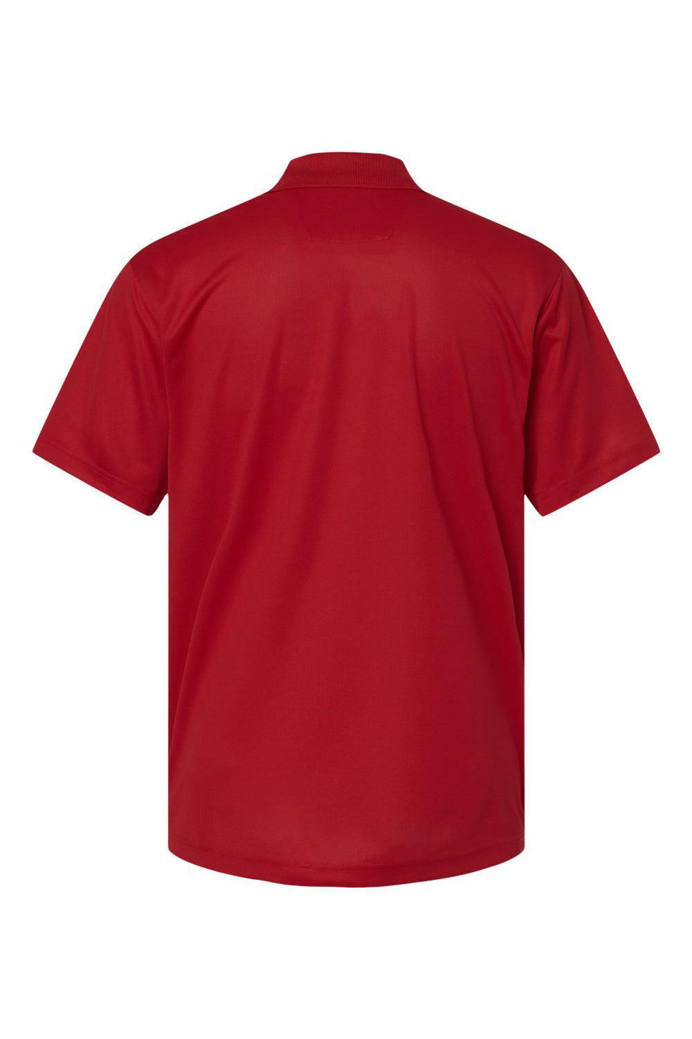 Paragon 100 Mens Saratoga Performance Moisture Wicking Mini Mesh Short Sleeve Polo Shirt Cardinal Red Flat Back