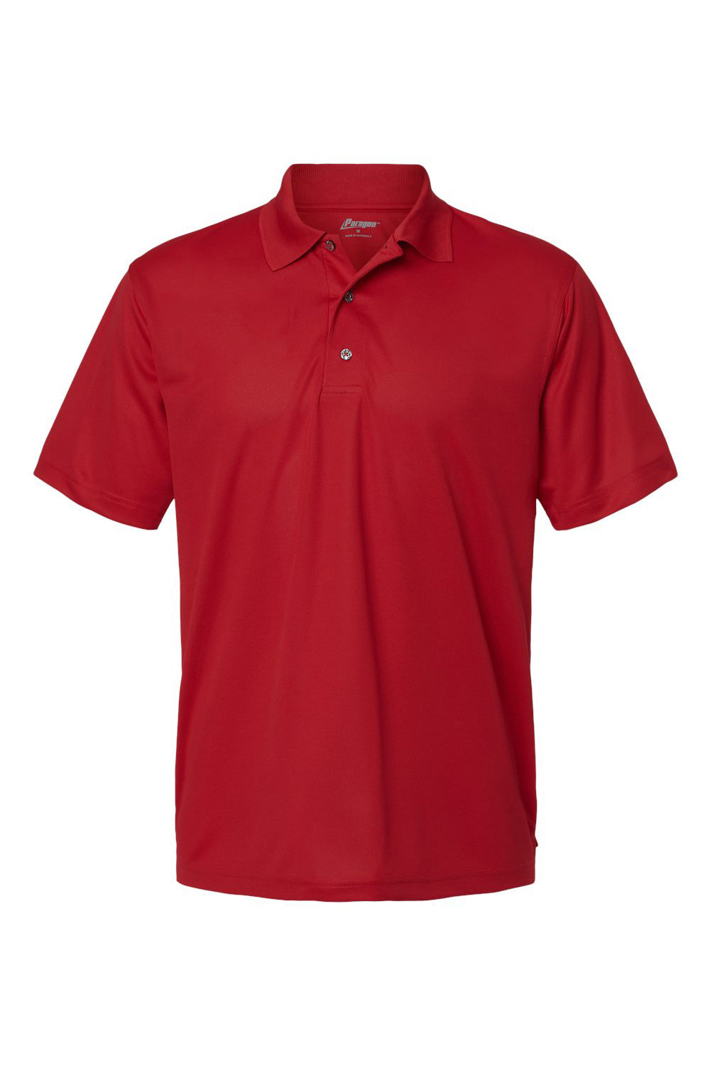 Paragon 100 Mens Saratoga Performance Moisture Wicking Mini Mesh Short Sleeve Polo Shirt Cardinal Red Flat Front