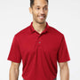 Paragon Mens Saratoga Performance Moisture Wicking Mini Mesh Short Sleeve Polo Shirt - Cardinal Red - NEW