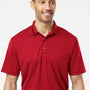 Paragon Mens Saratoga Performance Moisture Wicking Mini Mesh Short Sleeve Polo Shirt - Cardinal Red