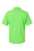 Paragon 100 Mens Saratoga Performance Moisture Wicking Mini Mesh Short Sleeve Polo Shirt Neon Lime Green Flat Back