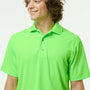 Paragon Mens Saratoga Performance Moisture Wicking Mini Mesh Short Sleeve Polo Shirt - Neon Lime Green