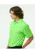 Paragon 100 Mens Saratoga Performance Mini Mesh Short Sleeve Polo Shirt Neon Lime Green Model Side