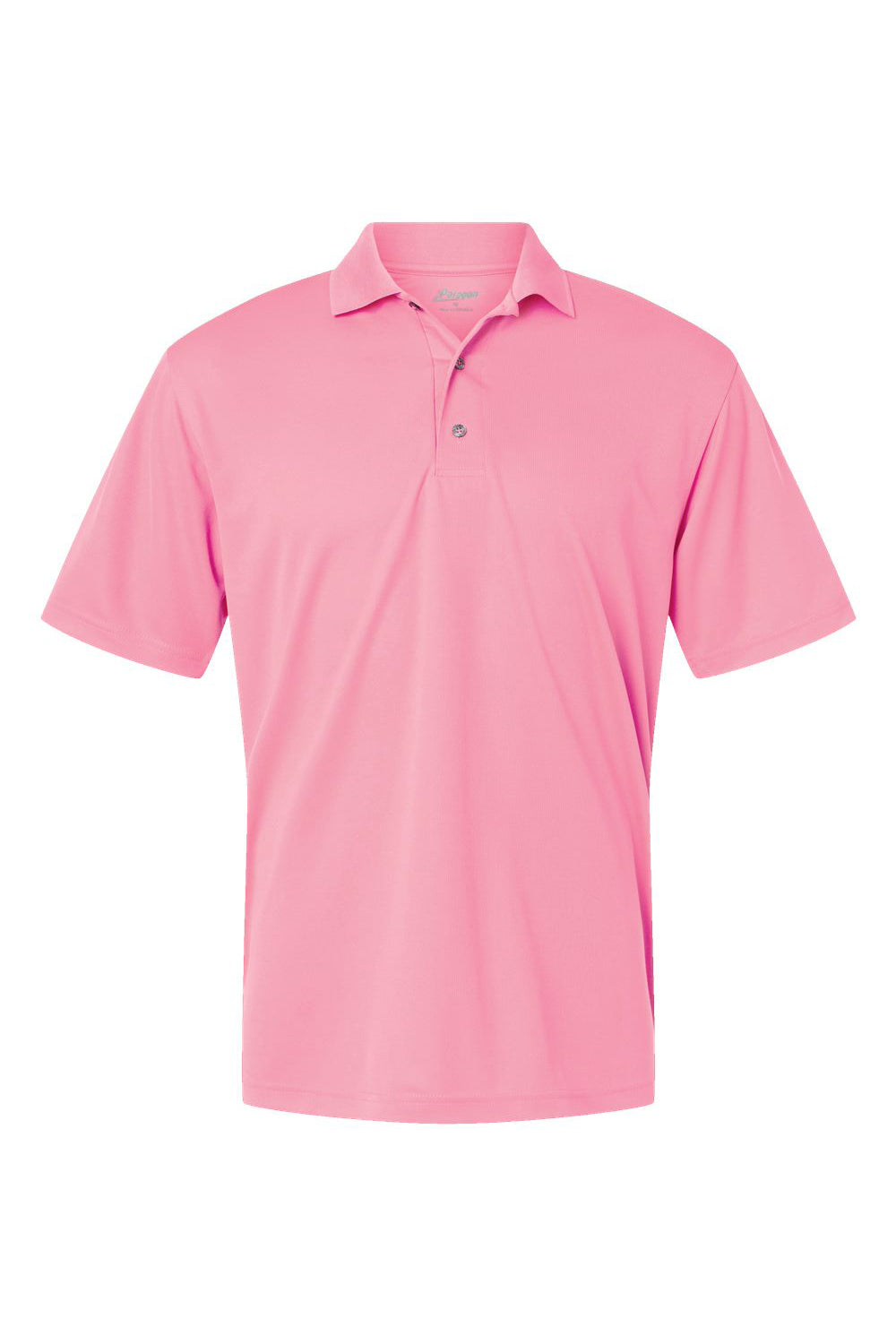 Paragon 100 Mens Saratoga Performance Moisture Wicking Mini Mesh Short Sleeve Polo Shirt Charity Pink Flat Front