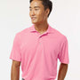 Paragon Mens Saratoga Performance Moisture Wicking Mini Mesh Short Sleeve Polo Shirt - Charity Pink - NEW