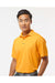 Paragon 100 Mens Saratoga Performance Mini Mesh Short Sleeve Polo Shirt Gold Model Side