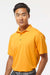 Paragon 100 Mens Saratoga Performance Moisture Wicking Mini Mesh Short Sleeve Polo Shirt Gold Model Side