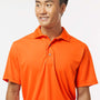 Paragon Mens Saratoga Performance Moisture Wicking Mini Mesh Short Sleeve Polo Shirt - Orange