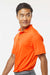 Paragon 100 Mens Saratoga Performance Moisture Wicking Mini Mesh Short Sleeve Polo Shirt Orange Model Side