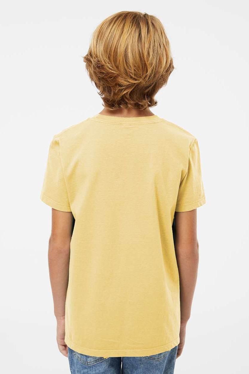SoftShirts 402 Youth Organic Short Sleeve Crewneck T-Shirt Wheat Yellow Model Back