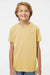 SoftShirts 402 Youth Organic Short Sleeve Crewneck T-Shirt Wheat Yellow Model Front
