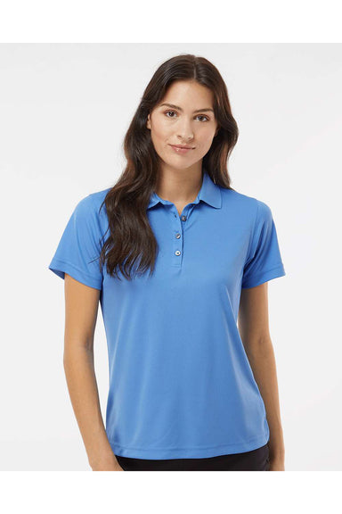 Paragon 104 Womens Saratoga Performance Mini Mesh Short Sleeve Polo Shirt Bimini Blue Model Front