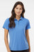 Paragon 104 Womens Saratoga Performance Moisture Wicking Mini Mesh Short Sleeve Polo Shirt Bimini Blue Model Front