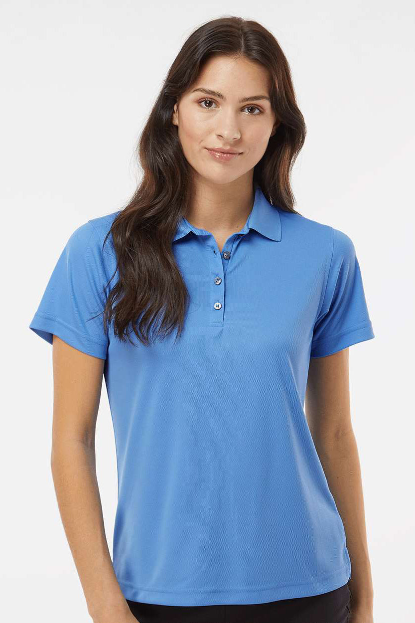Paragon 104 Womens Saratoga Performance Moisture Wicking Mini Mesh Short Sleeve Polo Shirt Bimini Blue Model Front
