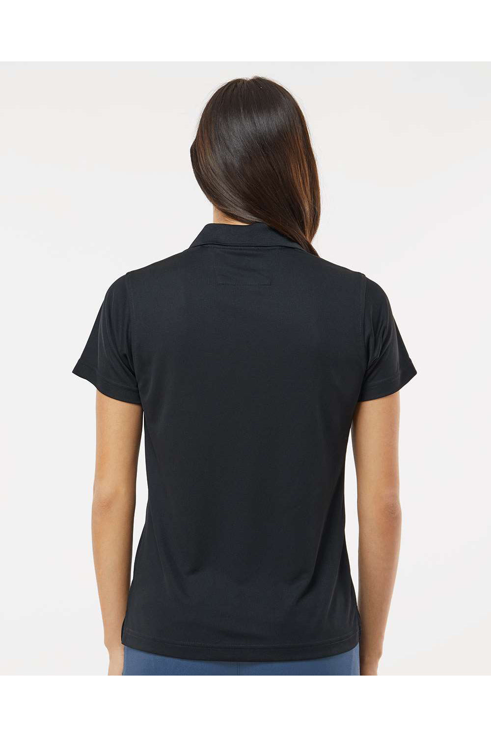 Paragon 104 Womens Saratoga Performance Mini Mesh Short Sleeve Polo Shirt Black Model Back