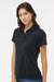 Paragon 104 Womens Saratoga Performance Moisture Wicking Mini Mesh Short Sleeve Polo Shirt Black Model Side