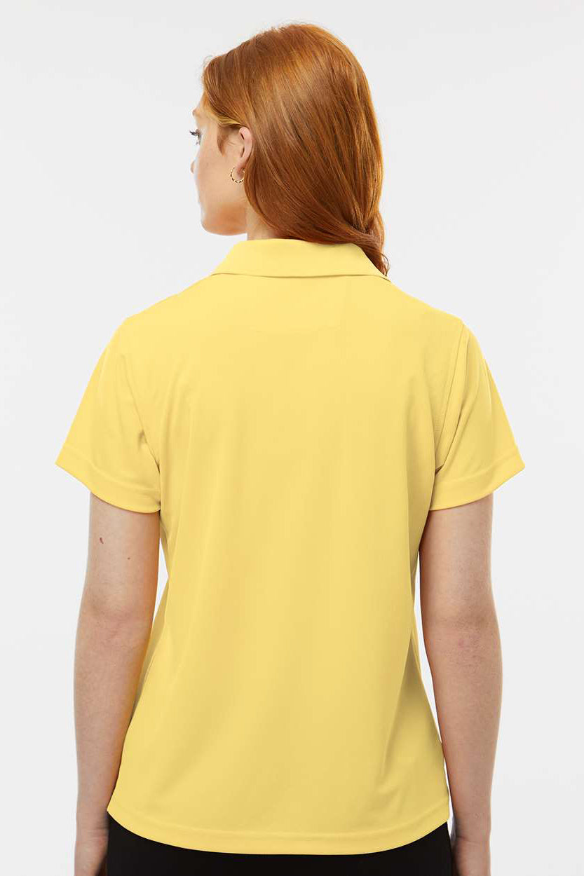 Paragon 104 Womens Saratoga Performance Moisture Wicking Mini Mesh Short Sleeve Polo Shirt Butter Yellow Model Back