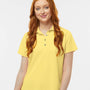 Paragon Womens Saratoga Performance Moisture Wicking Mini Mesh Short Sleeve Polo Shirt - Butter Yellow - NEW