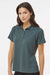 Paragon 104 Womens Saratoga Performance Moisture Wicking Mini Mesh Short Sleeve Polo Shirt Carbon Grey Model Side