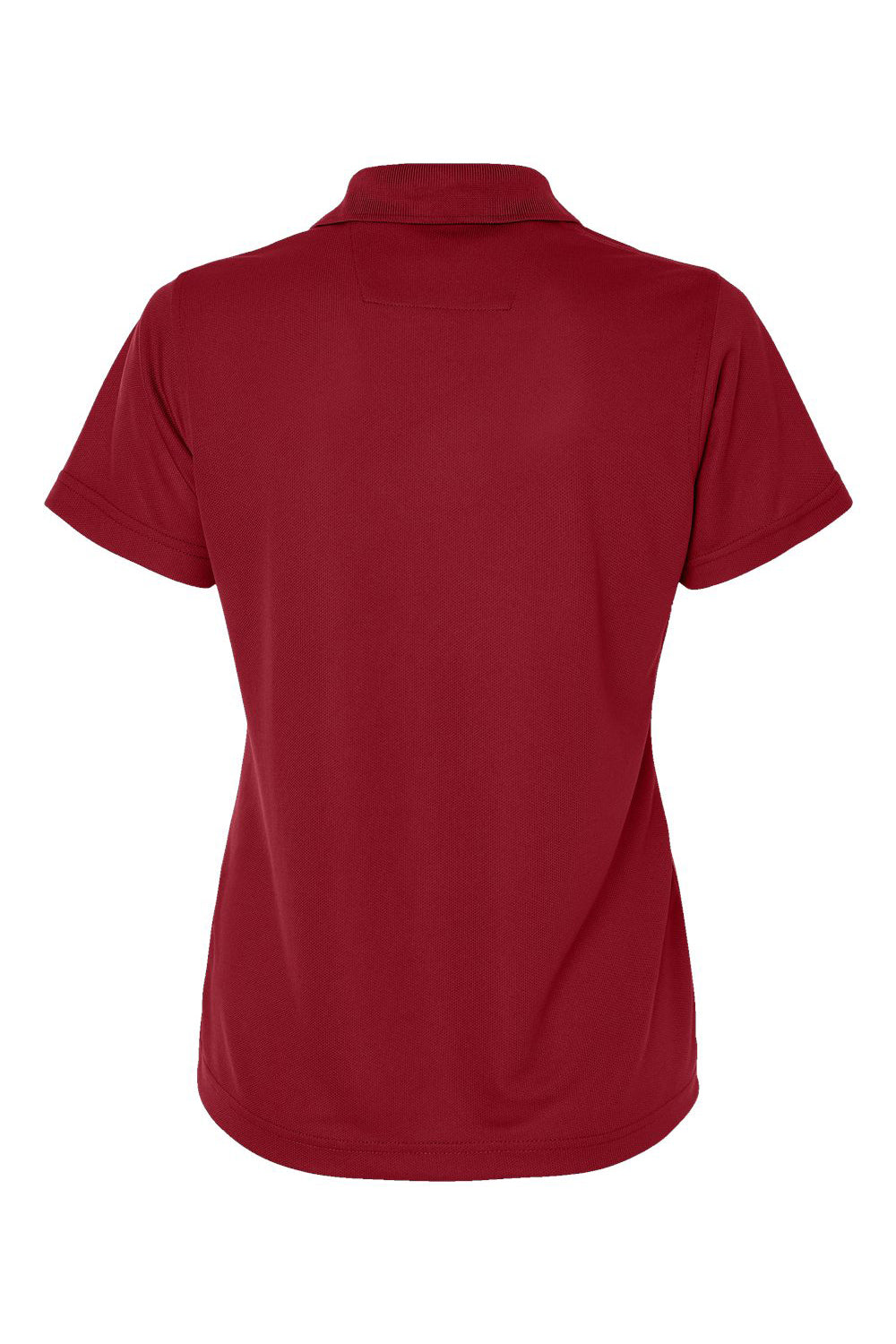 Paragon 104 Womens Saratoga Performance Moisture Wicking Mini Mesh Short Sleeve Polo Shirt Cardinal Red Flat Back