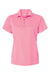 Paragon 104 Womens Saratoga Performance Mini Mesh Short Sleeve Polo Shirt Charity Pink Flat Front
