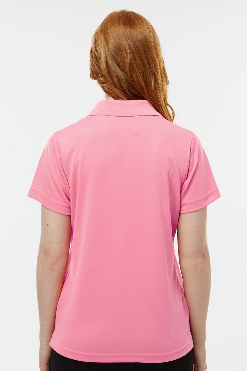 Paragon 104 Womens Saratoga Performance Moisture Wicking Mini Mesh Short Sleeve Polo Shirt Charity Pink Model Back