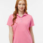 Paragon Womens Saratoga Performance Moisture Wicking Mini Mesh Short Sleeve Polo Shirt - Charity Pink - NEW
