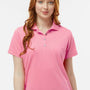Paragon Womens Saratoga Performance Moisture Wicking Mini Mesh Short Sleeve Polo Shirt - Charity Pink