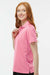 Paragon 104 Womens Saratoga Performance Moisture Wicking Mini Mesh Short Sleeve Polo Shirt Charity Pink Model Side