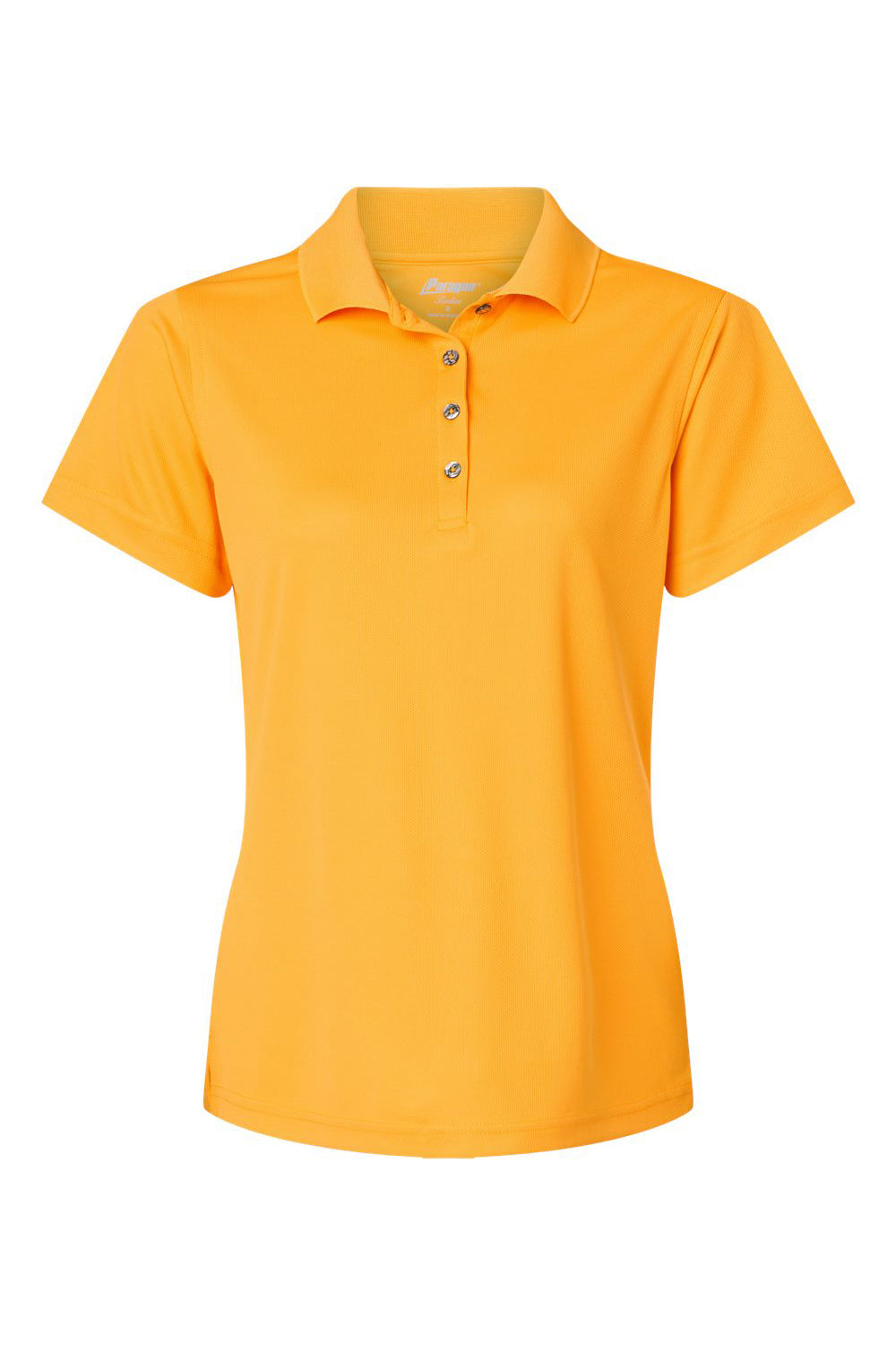 Paragon 104 Womens Saratoga Performance Mini Mesh Short Sleeve Polo Shirt Gold Flat Front
