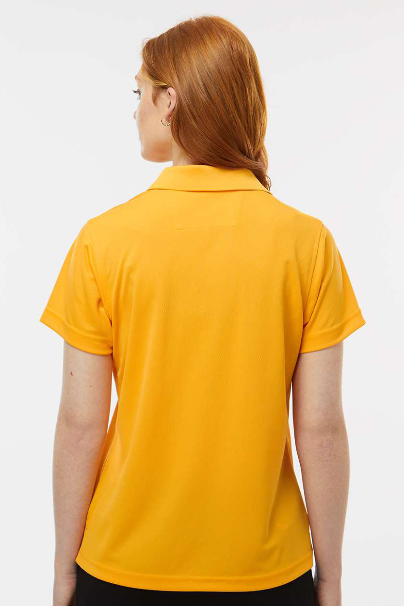 Paragon 104 Womens Saratoga Performance Moisture Wicking Mini Mesh Short Sleeve Polo Shirt Gold Model Back