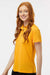 Paragon 104 Womens Saratoga Performance Moisture Wicking Mini Mesh Short Sleeve Polo Shirt Gold Model Side